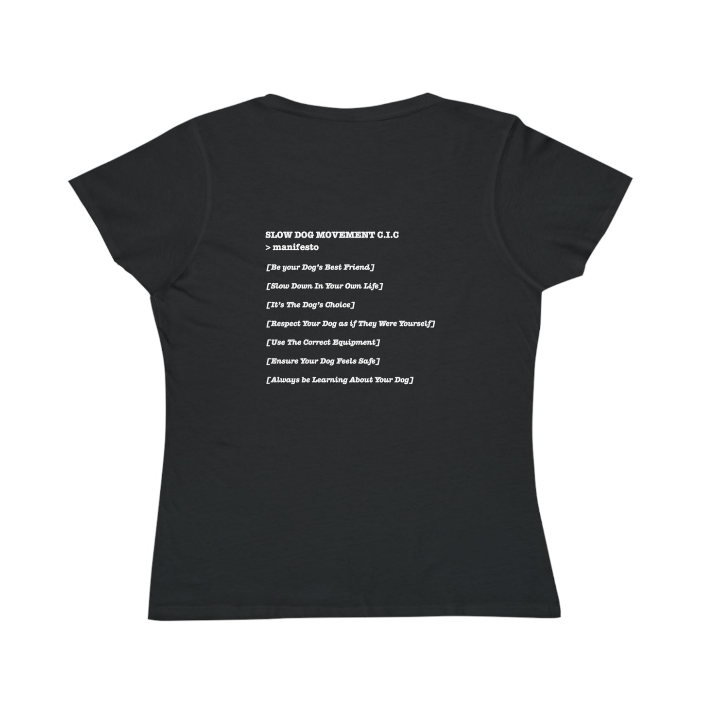 Classic Women's T-shirt with ">manifesto" Design