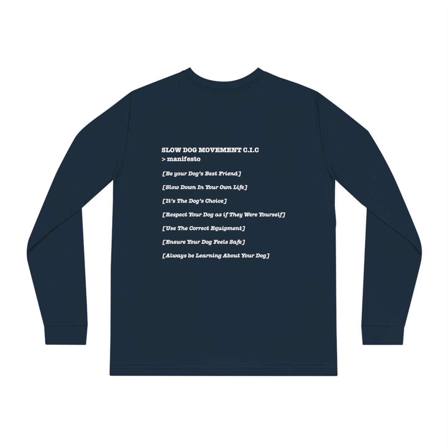 Classic Long Sleeve Tee with ">manifesto" Design