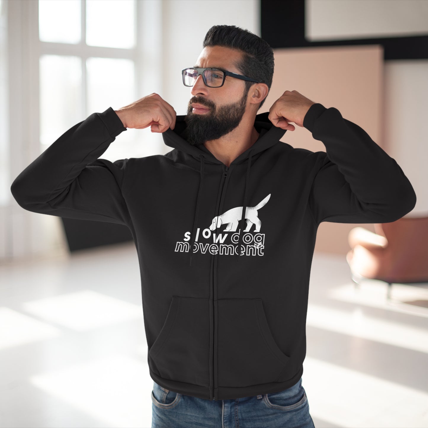 Classic Unisex Zip Hoodie with ">manifesto" Design