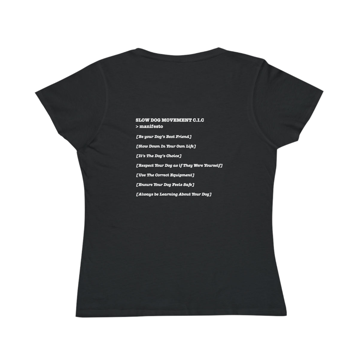 Classic Women's T-shirt with ">manifesto" Design