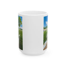 Load image into Gallery viewer, &#39;SLOW wear&#39; Ceramic Coffee Cup feat. original art by member Stacey Hytrek
