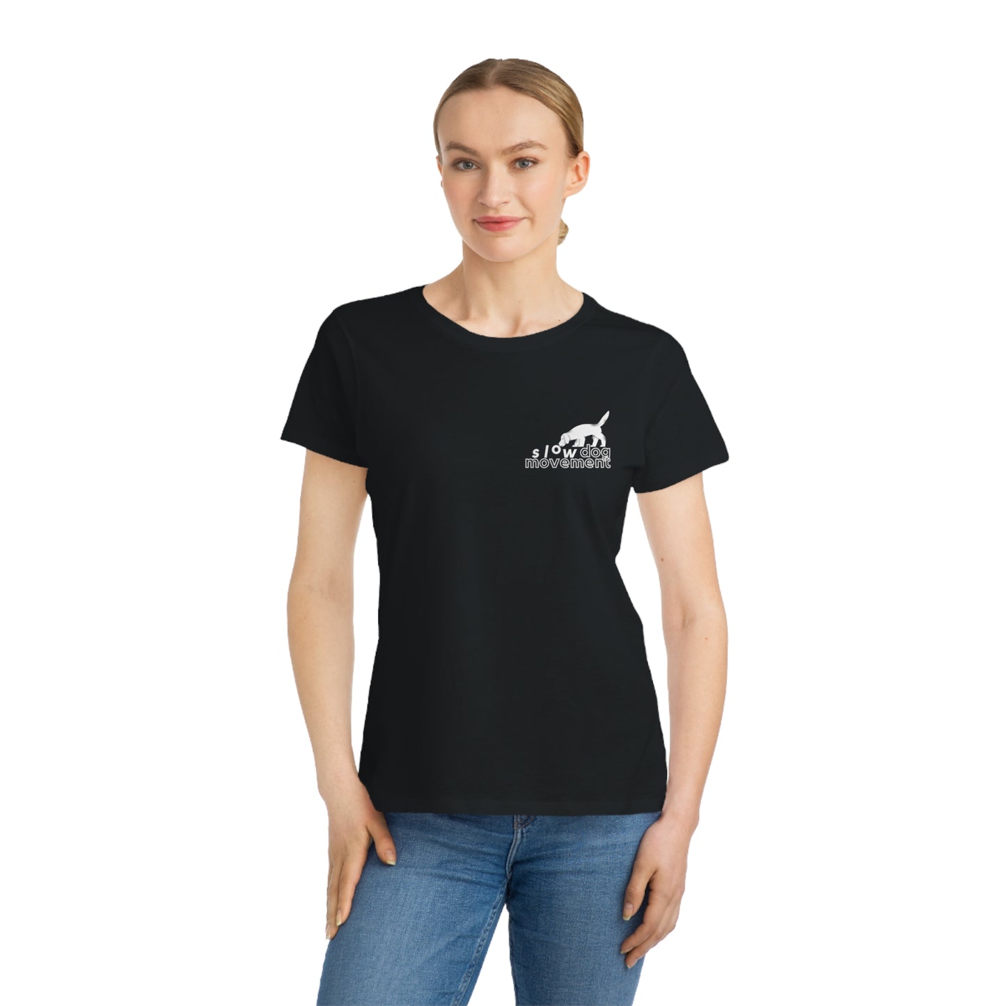 Classic Women's T-shirt with ">manifesto" Design