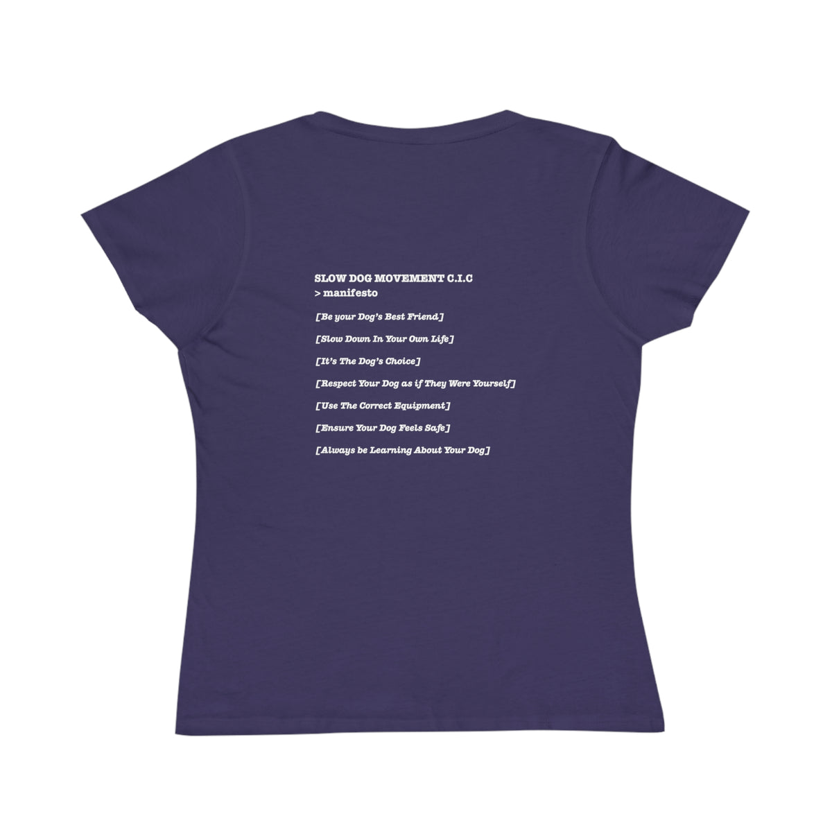 Classic Women's T-shirt with ">manifesto" Design