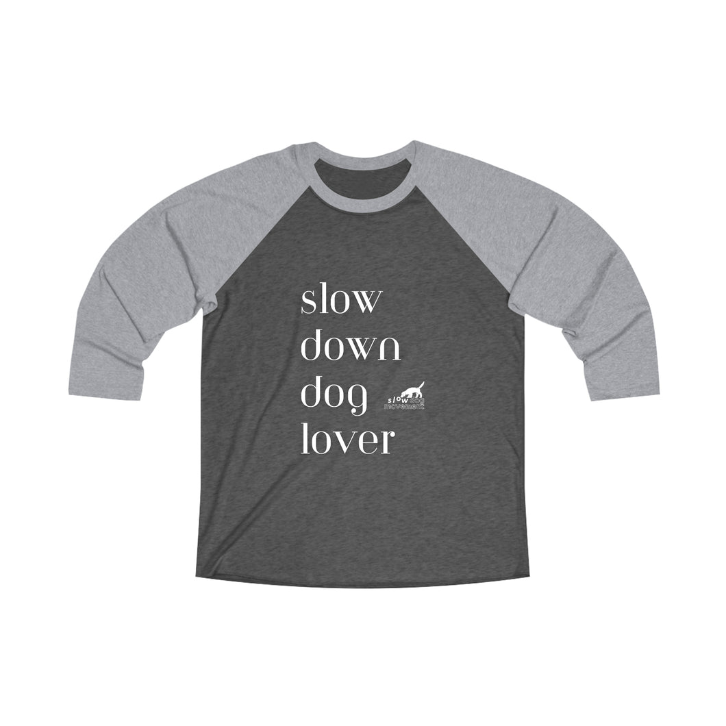 'SLOW wear' 3/4 sleeve Unisex Raglan T-shirt